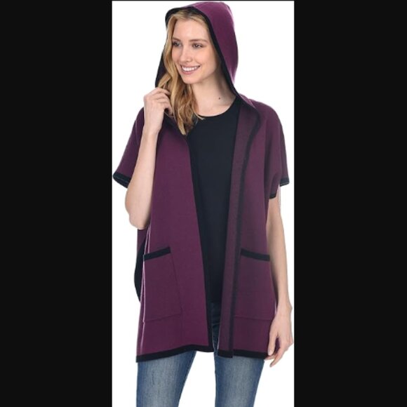 NWT State Fusio Cashmere & Merino Wool Hooded Cardigan Sweater, Medium - Picture 9 of 9
